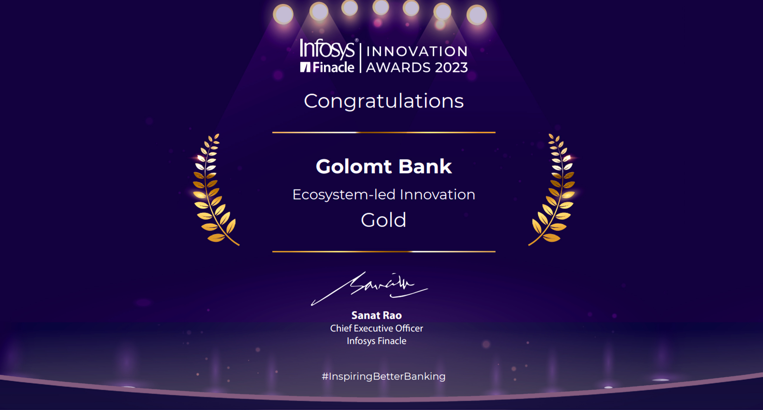 Голомт банк “Infosys Finacle Innovation Awards”-аас “Ecosystem-led Innovation” шагнал хүртлээ